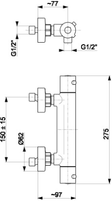 KFA bateria natryskowa termostatyczna czarna MOZA 5736-010-81