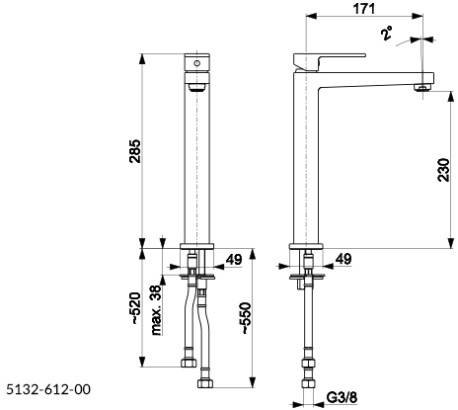 KFA bateria umywalkowa stojąca wysoka LOGON czarna 5132-612-81 KFA bateria umywalkowa stojąca wysoka LOGON czarna 5132-612-81