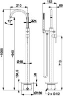 KFA bateria wannowa wolnostojąca MOZA czarna 5035-510-81