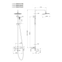 CORSAN Zestaw prysznicowy z wylewką wannową z termostatem chrom LUGO CMN01TCHW