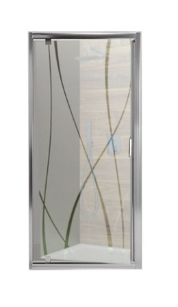 SANPLAST Drzwi prysznicowe otwierane 80cm, szkło sitodruk W15 , profile srebrny połysk 600-271-1030-38-231 * OUTLET*
